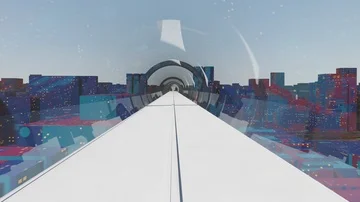 High-speed passenger train moves in a glass tunnel Video stock 86033614