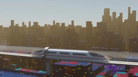 High-speed passenger train moves in a glass tunnel Video stock 86562244