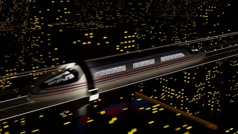 High-speed passenger train moves in a glass tunnel Video stock 89745848