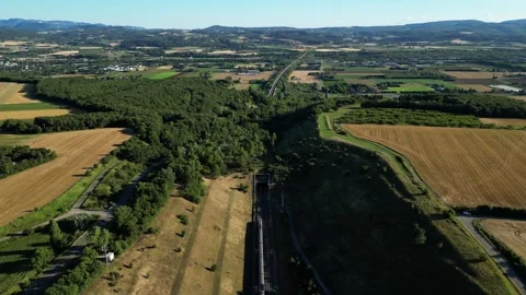 High-speed passenger train passing through a tunnel Stock Footage 280212920