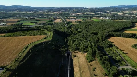 High-speed passenger train passing through a tunnel Stock Footage 280213180