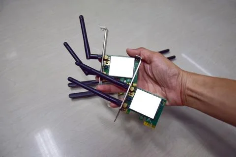 High-speed PCIe type AC Wi-Fi receiver. Stock Photos