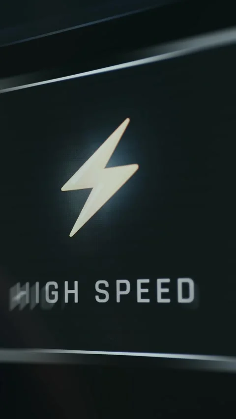 High-speed performance represented by a lightning bolt icon Stock Footage 335866637