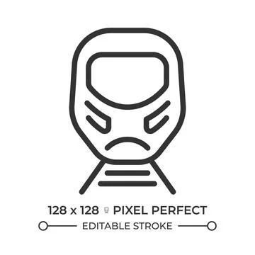 High speed rail pixel perfect line icon Stock Illustration