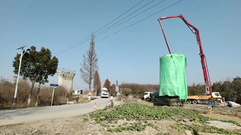 A high-speed railway construction site on the outskirts of Shanghai Stock Footage 170187989