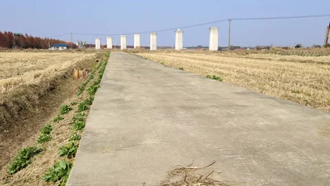 A high-speed railway construction site on the outskirts of Shanghai Stock Footage 170190133