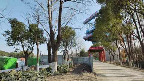 A high-speed railway construction site on the outskirts of Shanghai Stock Footage 170213504