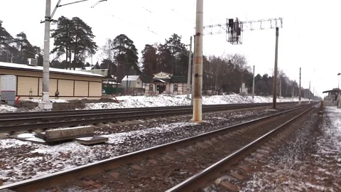 High Speed Russian Commuter Train leaves Moscow Stock Footage 82902855