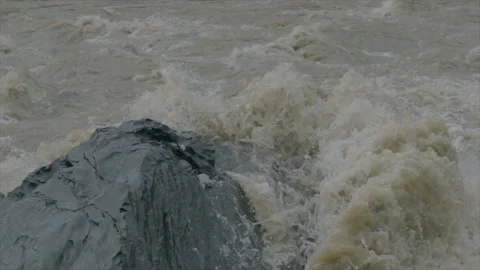 High speed shot River flowing over the stone 動画素材 201839994