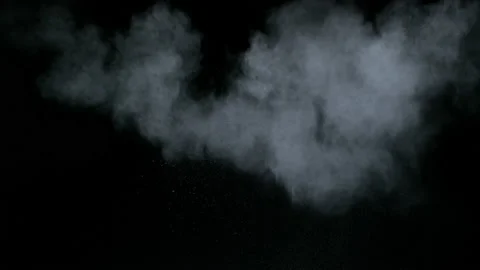 High Speed Slow Motion Smoke Cloud Wisp on Black Studio Background Plate Shot Видео 138610470