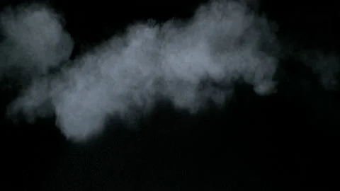 High Speed Slow Motion Smoke Cloud Wisp on Black Studio Background Plate Shot Видео 138610524