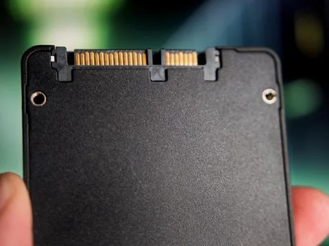 High-Speed Solid State Drive SSD) Close-Up for Data Storage Foto stock