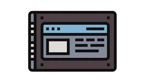 High speed ssd storage gaming pc color icon animation Stock Footage 326116266