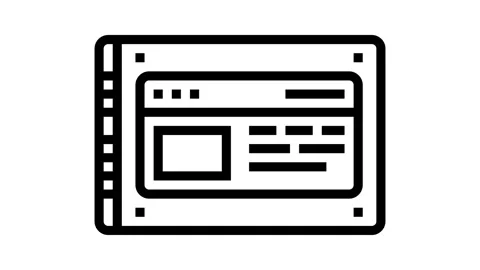 High speed ssd storage gaming pc line icon animation Stock Footage 326123576