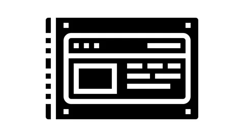 High speed ssd storage gaming pc glyph icon animation Stock Footage 326142674