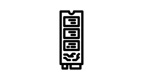 High speed ssd storage gaming pc line icon animation Stock Footage 326748858