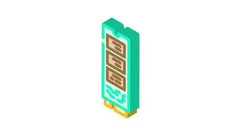 High speed ssd storage gaming pc isometric icon animation Stock Footage 327276623
