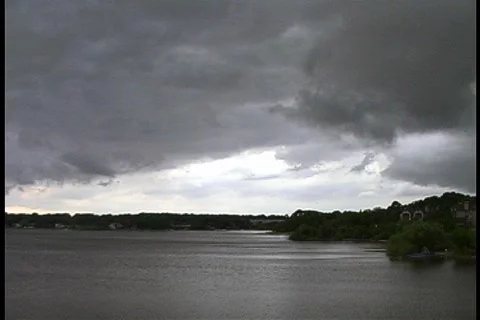 High Speed Storm Blowing in Over a Lake Stock Footage 149419