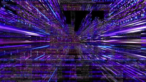 High-Speed Streaming Data Animation Loop: Binary Code in Motion 動画素材 284044990