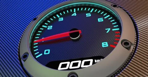 High-speed tachometer. 3D render Illustrazione stock