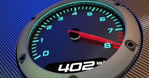 High-speed tachometer. 3D render Illustrazione stock