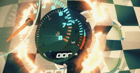 High-speed tachometer. 3D render Stock Illustration