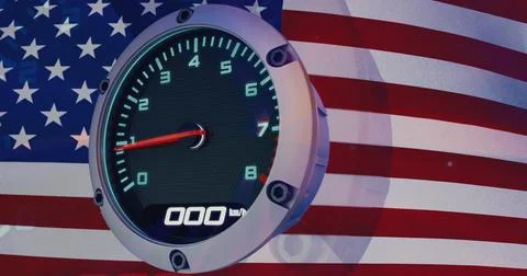 High-speed tachometer. 3D render Stock Illustration