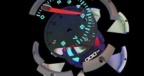High-speed tachometer. 3D render イラスト素材