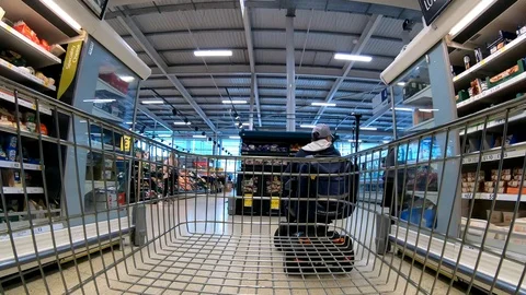 High speed time lapse inside the UK food shopping store Tesco Stock Footage 108605364