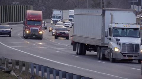 High speed traffic in early evening Stock Footage 72282630