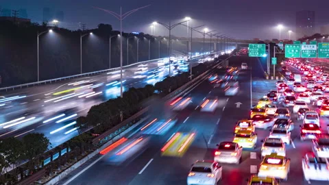 High-speed Traffic Timelapse Video stock 235943577