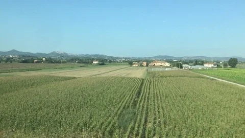 On the high speed train at 250 km/h passing Lazio landscapes PART1 Stock Footage 94827301