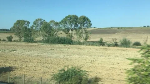 On the high speed train at 250 km/h passing Tuscany landscapes PART6 Stock Footage 94834056