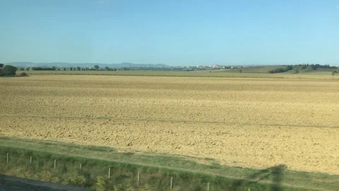 On the high speed train at 250 km/h passing Tuscany landscapes PART7 Stock Footage 94834639
