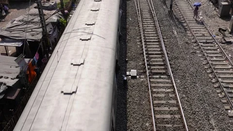 High-speed train areal view Stock Footage 291772917