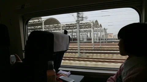 High speed train arriving at railway station 스톡 동영상 53526475