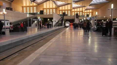 High speed train arriving in a station Vidéo 44413432