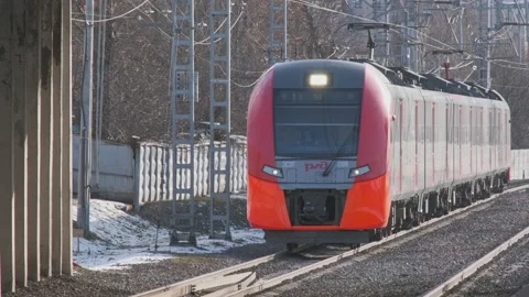 High speed train arriving at the station. Stock Footage 134132407