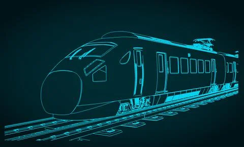 High-speed train close-up Stock Illustration
