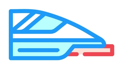 High speed train color icon animation Stock Footage 166833927