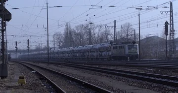 High Speed Train Coming Into Station Stock Footage 85697258