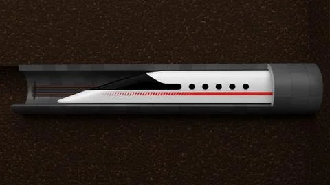 High speed train. concept design for magnetic levitation and vacuum tunnel Stock Illustration