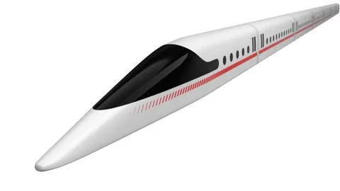 High speed train. concept design for magnetic levitation and vacuum tunnel Illustrazione stock
