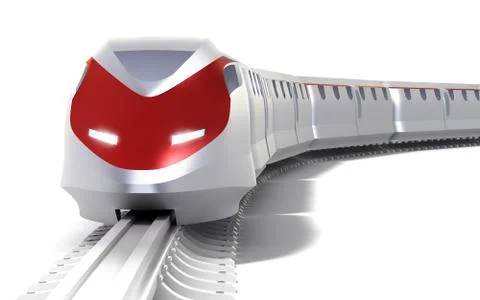 High speed train concept. Isolated on white Stock Illustration