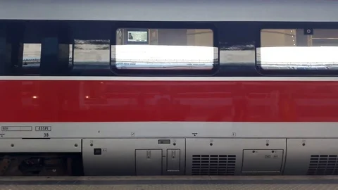 High Speed Train Departing Stock Footage 77671773