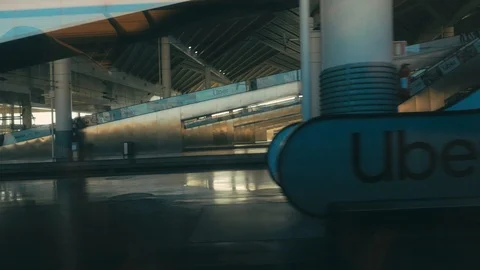 High speed train entering the Puerta de Atocha station, Madrid Stock Footage 102791092