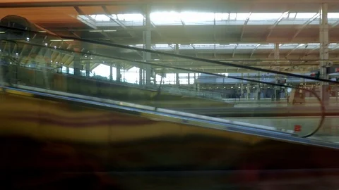 High speed train entering the Puerta de Atocha station, Madrid Stock Footage 102817098