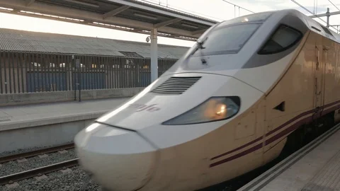 High speed train entering the station Stock Footage 102817651