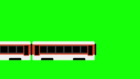 High-Speed Train on Green Backdrop Stock Footage 335638114