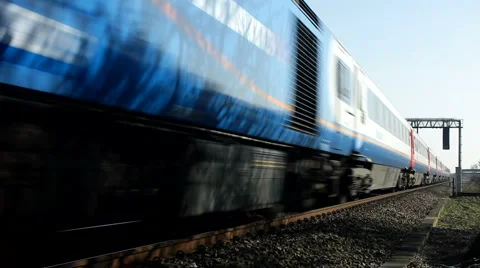 High Speed train HST on the Midland mainline in Northamptonshire UK Stock Footage 1130407